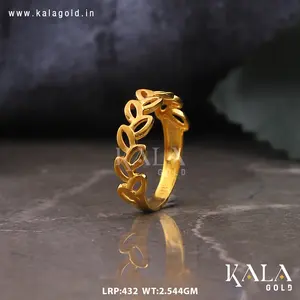 Elegant <b>Plain</b> 18K Solid Gold Religious Style <b>Ring</b> for Wedding Anniversary & Party-Indian Made - Product Image 3