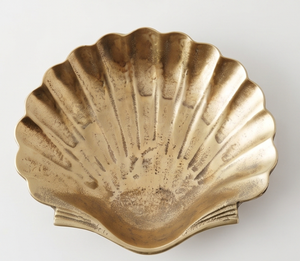 Bol en laiton vintage en forme de coquillage, plateau décoratif en métal fait main pour la décoration intérieure et les bibelots, finition polie - Product Image 5