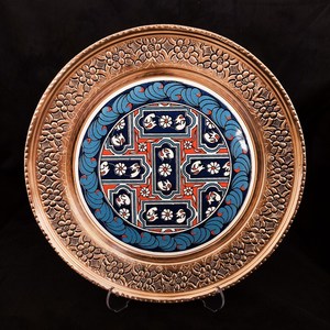 Wholesale <b>Antique</b> Moroccan Metal Serving Trays Hand Carved Flower Design Dishwasher <b>Safe</b> Eco-Friendly Decorative Home Decor - Product Image 1