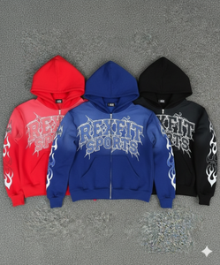 Sudaderas con capucha de primera calidad, tejido grueso de felpa francesa, bordado personalizado con efecto desgastado, corte y venta, sudaderas con capucha con cremallera más vendidas - Product Image 4