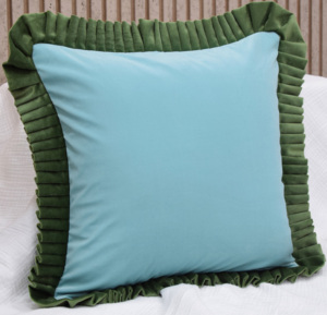 Housse de coussin en velours à volants personnalisée, luxueuse et douce, pour canapé et lit, fournisseur en gros, article tendance - Product Image 1