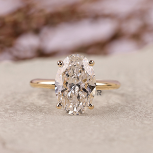 Anillo de Compromiso Ovalado de Lujo con Diamante Cultivado en Laboratorio de 1-5 Quilates, 14K/18K/PT950, Personalizable, Certificado IGI, Claridad VS1, Color E - Product Image 1