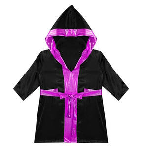 Boxing Robe Satin Fabric Customized Embroidery Sublimation Gym Boxing Karate Training Fight <b>Night</b> Entrance - Product Image 1