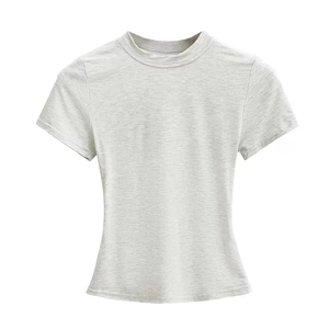 Camiseta de Verano para Mujer, Camiseta Básica para Chica, Camiseta de Manga Corta para Dama, Sexy, Ajustada, Cuello Redondo, Top de Moda Casual para Mujer - Product Image 4