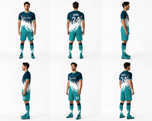 Uniforme de football personnalisé, séchage rapide, respirant, absorbant la transpiration, manches courtes, qualité supérieure, 100% polyester, nom de marque personnalisé - Product Image 6