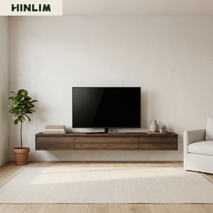 Contemporary Scandinavian Durable Minimalist Design Modern Floating Media Console <b>TV</b> <b>Stand</b> Laminated Board for Living Room 65 - Product Image 4