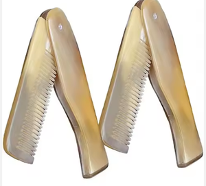 FAIZA CRAFT Peine de Bolsillo Plegable de Cuerno de Buey Natural Personalizado, Hecho a Mano, Sin Químicos, Antiestático, Impermeable, para Desenredar el Cabello - Product Image 3