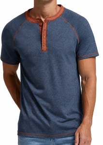 เสื้อยืดแขนสั้นปักลาย AMY Brand สำหรับผู้ชาย ผ้าฝ้าย 100% สวมใส่สบาย ทรงปกติ  รับสกรีนโลโก้ด้านหน้า ขายส่ง - Product Image 3