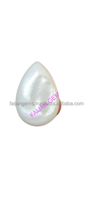 Hot Sale FAIJAN GEMS Pear Cut Brilliant White Mother Pearl Moti Two <b>Flat</b> <b>MOP</b> Loose Gemstone Third Party Certified Wholesale - Product Image 4