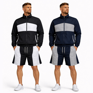 Ensemble de survêtement personnalisé pour homme, veste zippée et short, vêtements de sport, logo personnalisé, tenue athlétique, coupe-vent décontracté, ensemble 2 pièces - Product Image 4