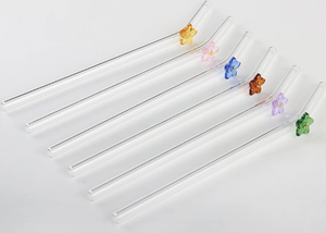 Handmade Eco-friendly Reusable <b>Clear</b> Bent Glass Straw for Bar Accessories Coffee Shops Hotels & Daily Use - Product Image 2