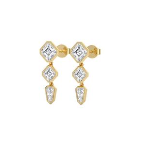 Clásicos Pendientes de Oro Rosa de 9K con Diamantes Cultivados en Laboratorio, 3.79 CTW, Corte Asscher, Joyería Refinada - Product Image 4