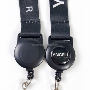 Cordón de poliéster personalizado con transferencia térmica, 100 unidades con MOQ bajo, con carrete retráctil para credencial, soporte para tarjeta de identificación con logotipo personalizado, correas para el cuello - Product Image 3
