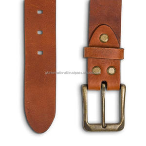 Ceinture décontractée pour hommes de haute qualité en cuir de vachette véritable avec boucle en laiton antique Vintage longueur personnalisée pour unisexe - Product Image 6