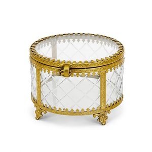 Brass Glass Jewelry Box Antique Gold Finish <b>Vintage</b> Decorative Jewelry Storage <b>Case</b> Handmade <b>Vanity</b> Organizer Gift - Product Image 1
