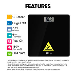 Balance numérique personnalisable OEM 180 kg pour usage domestique, avec couvercle en verre trempé, affichage LED dissimulé, portable - Product Image 4