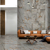 Carreaux de sol et de mur en porcelaine Modern Thunder Gris, finition mate, résistants aux acides, dalles intérieures pour villa, hôpital, 60x120 CM