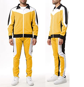 ชุดวอร์ม2ชิ้นสำหรับผู้ชาย,ชุดวอร์มกีฬากางเกงวิ่งขาจั๊มแบบมีซิปหลายสีสำหรับฤดูหนาวฤดูใบไม้ร่วง - Product Image 1