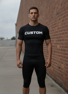 Conjunto de Camiseta y Pantalones Cortos de Compresión Negros para Hombre, de Secado Rápido, Ajuste Sin Costuras, Alta Calidad - Product Image 4