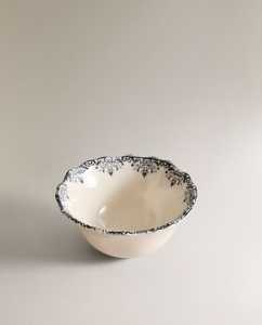 ชามเซรามิกสำหรับของหวาน ลายเส้นขอบหยัก เหมาะสำหรับเสิร์ฟผลไม้สลัด - Product Image 2