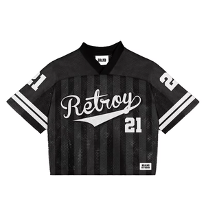 Camiseta de malla personalizada con logo para hombre, estilo urbano, corte holgado, estampada, para hombre - Product Image 3