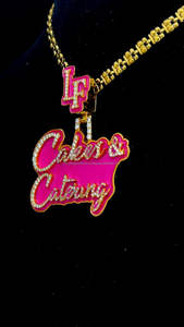 Pendentif Moissanite personnalisé de haute qualité VVS Hiphop émail rose nom lettre pendentif 925 argent plaqué or pendentif Moissanite - Product Image 2