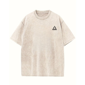 เสื้อยืดผู้ชายคุณภาพสูงทรงดรอปโชว์เดอร์ สีพื้น แขนสั้น เหมาะสำหรับแฟชั่นประจำวัน - Product Image 1