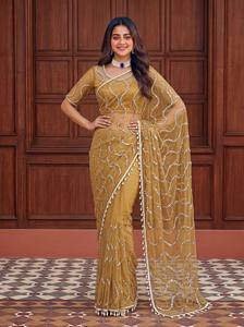 Premium Sequin Embroidered Organza Summer Reversible Wrinkle-Free Dupatta for Women Designer Ethnic Wedding Party Wear Fancy <b>Net</b> - Product Image 6