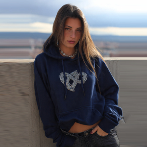Sweat à capuche personnalisé avec logo en strass pour femme, pull d'hiver style streetwear, coupe ajustée, hauts à capuche en strass pour femmes - Product Image 2