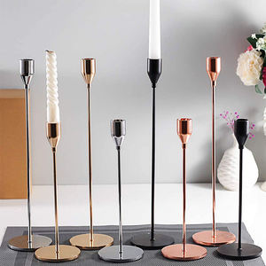 Tall Handmade Metal Taper Candle Holder Iron Pillar <b>Candlestick</b> Stand Polished Gold <b>Black</b> Rose Gold Silver for Home Tables Decor - Product Image 1