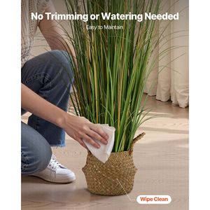 Planta Artificial de PVC Premium de 47 Pulgadas, Flor de Caña Artificial y Arbustos Verdes para Interiores y Exteriores, Decoración del Hogar - Product Image 5