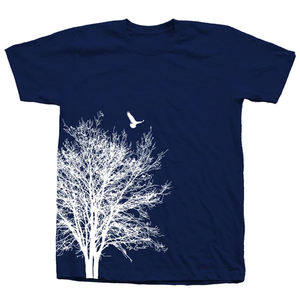 T-shirt à col rond bleu marine pour homme, manches courtes, décontracté, en coton, avec logo personnalisé, OEM, ODM, vêtements en gros - Product Image 1