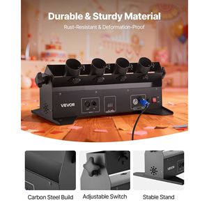 Macchina Spara Coriandoli Elettrica ad Alta Potenza, Lanciatore Portatile a 4 Colpi, Controllo Remoto Manuale DMX512 per Feste - Product Image 3