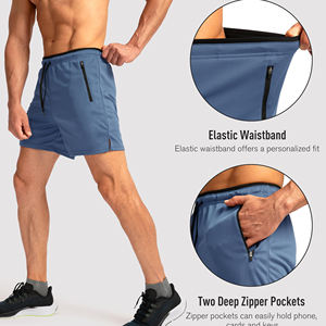 กางเกงวิ่งขาสั้นสำหรับผู้ชาย ฟิตเนส 100% โพลีเอสเตอร์ ปรับแต่งโลโก้ สติ๊กเกอร์ สี ลวดลาย ดีไซน์เฉพาะตัว กางเกงวิ่งขาสั้นผู้ชาย - Product Image 5