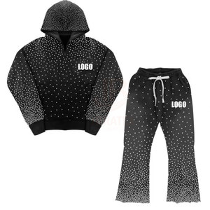 Chándal Personalizado con Capucha, Informal, Ligero, Transpirable, con Logotipo Personalizado, con Pedrería, de Invierno, Color Sólido, Calidad Premium - Product Image 1