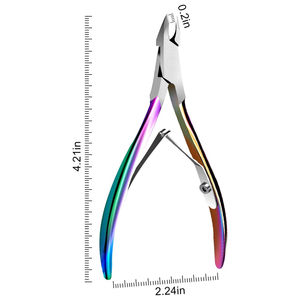 Outils professionnels pour le nail art, pinces à cuticules incurvées personnalisées de 5 mm, coupe-cuticules pour manucure, acier inoxydable, soins personnels - Product Image 6