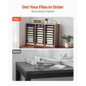 Organizzatore per Documenti in Truciolato a 27 Scomparti con Ripiani Rimovibili, Classificatore Postale per Casa o Ufficio - Product Image 2