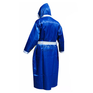 <b>Red</b>-Color Lightweight Men's Boxing-Gown Oversized Customized Logo Polyester Material-Plain Boxing Gown Robes With White-<b>Belt</b> - Product Image 6