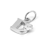 Vente 925 argent Sterling diamant naturel fleur lettre initiale D P R pendentif breloque