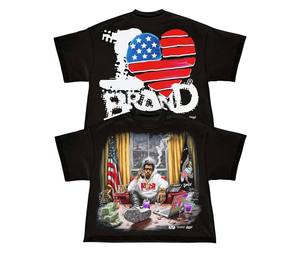 T-shirts Streetwear en Gros TAHAD 2026, T-shirts Imprimés, T-shirts Épais en Coton Noir Coupe Ample pour Hommes et Femmes - Product Image 1