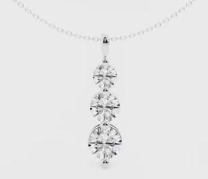Pendentif en diamant or blanc de forme ronde, bijoux fins de luxe, collier de mariée, cadeau pour femmes - Product Image 3