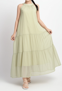 High Quality Manufacturer OEM ODM Halter Neck Sleeveless Loose Fit Midi <b>Dresses</b> for Women Made Vietnam Elegant Streetwear - Product Image 3