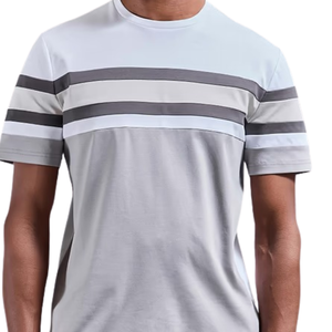 T-shirt Homme Color Block en Coton Mercerisé Premium à Manches Courtes – Haut Décontracté Tendance – Logo Personnalisé – Vente en Gros – Fabricant de Vêtements - Product Image 3