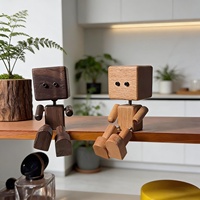 Figurine d'animal en bois artisanale avec jambes mobiles, jouet de bureau, décoration de tableau de bord de voiture, Art Déco, animal minimaliste pour la maison et le bureau