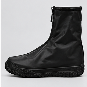 Bottes de moto Aultra One Enterprises imperméables à boucle auto-agrippante noires à bout fermé en cuir véritable couleur unie légères et respirantes - Product Image 2