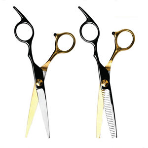 Ciseaux de barbier professionnels robustes et légers pour droitiers, 32 dents, manche moyen, en acier inoxydable, outil de coupe de cheveux - Product Image 5