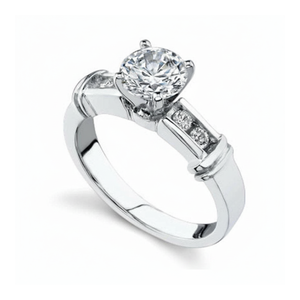 Solitaire 0.50 Ct Real Natural Round Cut Diamond <b>Ring</b> | 10K White <b>Gold</b> Wedding Engagement <b>Ring</b> Classic Prong <b>Set</b> Fine Jewelry - Product Image 1