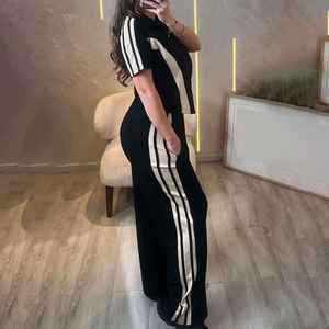 ชุดเซ็ตสองชิ้นแฟชั่นใหม่สำหรับฤดูร้อน เนื้อผ้าฝ้าย 100% นุ่มสบาย น้ำหนักเบา สวมใส่สบายๆ ทรงหลวมสำหรับผู้หญิง - Product Image 3