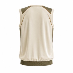 เสื้อกั๊กตาข่ายคอวี แขนครึ่งตัว สายรัดแบบ T สำหรับผู้ชาย ผลิตจากโพลีเอสเตอร์ 100% แห้งเร็ว เอวยางยืด ปรับแต่งการพิมพ์ได้ สีพื้น ใส่ได้ทุกฤดู - Product Image 6