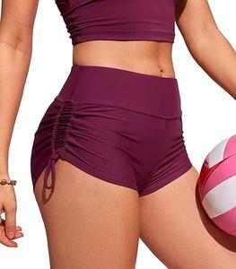 Prix de gros – Short de bain taille haute 3 pouces pour femme avec poches, séchage rapide, bas de maillot de bain respirant, OEM - Product Image 1
